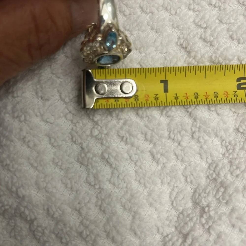 Sterling Silver Blue Topaz White Stone Accent NWOT